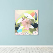 Bloemenelementen Canvas Afdruk (Insitu (Houten vloer))