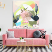 Bloemenelementen Canvas Afdruk (Insitu (Woonkamer))