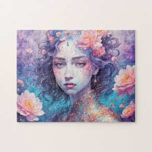 Bloemenelf met Blauwe Haren Legpuzzel