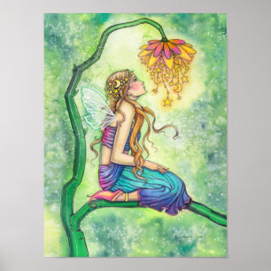 Bloemenelf Waterverf Illustratie De Dromer Poster