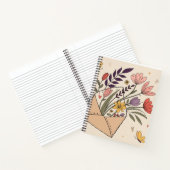 Bloemenenvelop met voorjaarsbloemen en vlinders notitieboek (Binnen)