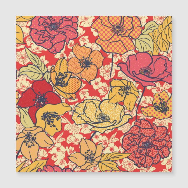 Bloemenexplosie: Naadloze  trend. (Voorkant)