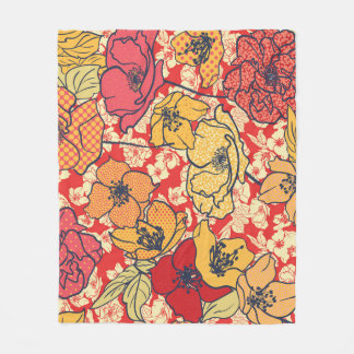 Bloemenexplosie: Naadloze  trend. Fleece Deken