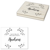 Bloemenfamilie en retour adres rubberstempel 	rubberstempel (Gestempeld)