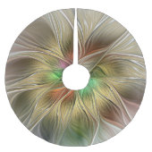 Bloemenfantasie met goudmodern Abstract fractal Kerstboom Rok (Voorkant)