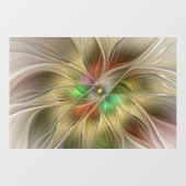 Bloemenfantasie met goudmodern Abstract fractal Raamsticker (Vel)