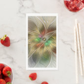 Bloemenfantasie met goudmodern Abstract fractal Servet (Insitu)