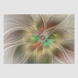 Bloemenfantasie met goudmodern Abstract fractal Tissuepapier