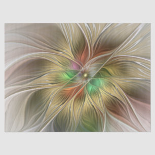 Bloemenfantasie met goudmodern Abstract fractal Tissuepapier