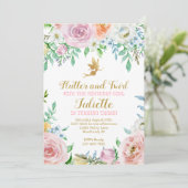 Bloemenfee Feestuitnodiging, Fairy Uitnodiging (Staand voorkant)