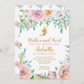 Bloemenfee Feestuitnodiging, Fairy Uitnodiging (Voorkant / Achterkant)