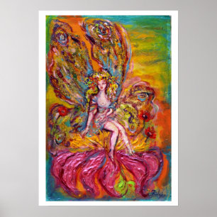 BLOEMENFEE OP DE ROZE IRIS Fantasie Poster