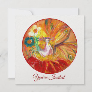 BLOEMENFEE Red Geel Wit Fantasie Zomerfeest Kaart