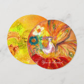 BLOEMENFEE ROOD GEEL GOUD GLANS KAART (Voorkant / Achterkant)