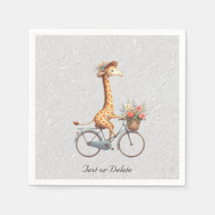 Bloemenfiets Giraffe servetten