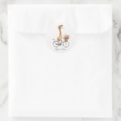 Bloemenfiets Giraffe Sticker (Tas)