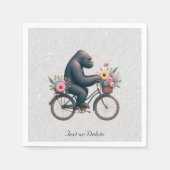 Bloemenfiets Gorilla servetten (Voorkant)
