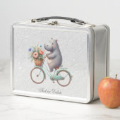Bloemenfiets Hippo Metalen Lunchbox (In situ)