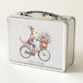 Bloemenfiets Kangoeroe Metalen Lunchbox (Achterkant)