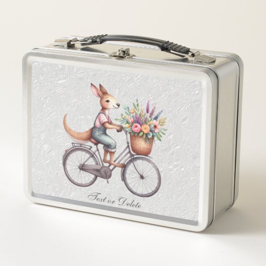 Bloemenfiets Kangoeroe Metalen Lunchbox (Voorkant)