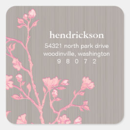 Bloemenfiliaal vierkant adreslabel vierkante sticker