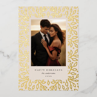 Bloemenfolie Zalig Kerstfeest Wenskaart Folie Feestdagenkaart