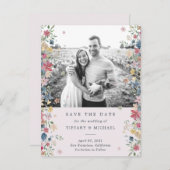 Bloemenfoto Bewaar de datum Aankondigingskaart (Voorkant / Achterkant)