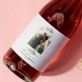 Bloemenfoto Dank u bruiloft Wijn Etiket