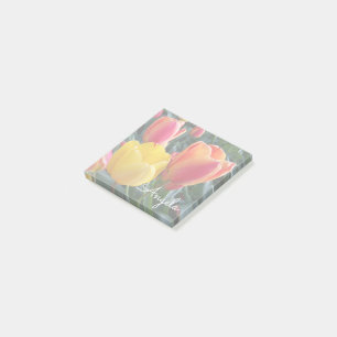 Bloemenfoto met zachte kleuren post-it® notes