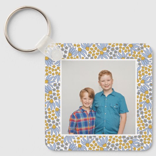 Bloemenfoto Monogram Sleutelhanger (Voorkant)