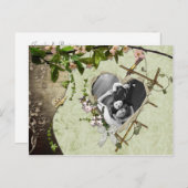  bloemenfoto Sla de datum op Aankondigingskaart (Voorkant / Achterkant)