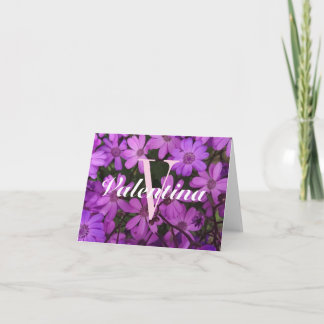 Bloemenfotobriefkaarten met aangepast monogram notitiekaartje