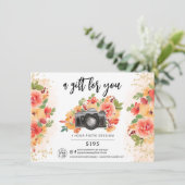 Bloemenfotograaf Goud Cadeaubon logo (Staand voorkant)