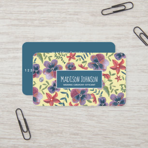Bloemengeel boho aquarel bloemen visitekaartje