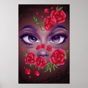 Bloemengezicht poster