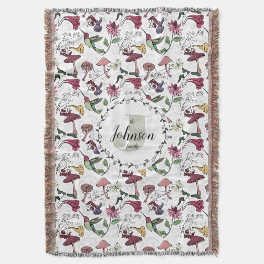 Bloemengezinnaam Kolibrie Tuin & Bloemen Deken (Voorkant Verticaal)