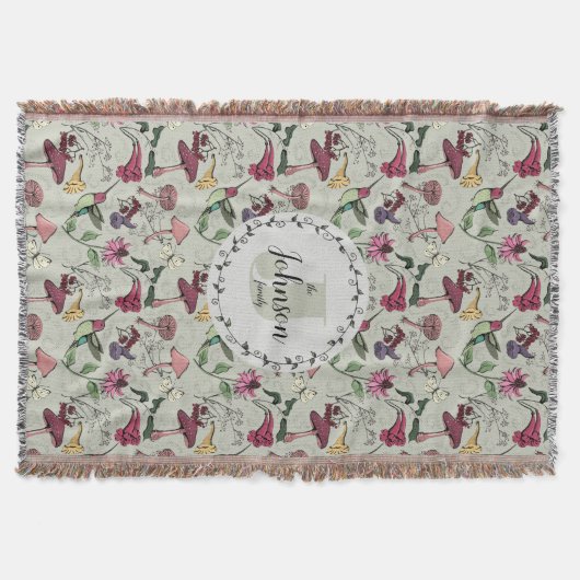 Bloemengezinnaam Kolibrie Tuin & Bloemen Deken (Voorkant)