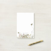 Bloemengif honingraat hommel monogram gepersonalis post-it® notes (Op bureau)
