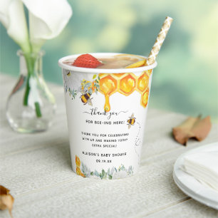 Bloemengift Bijenkorf Hommels Baby Shower  Papieren Bekers