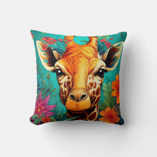 Bloemengiraffe Portret-9319 Kussen