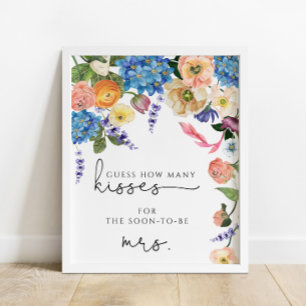 Bloemengis Hoeveel Kusjes Bruiloftsfeest Spel Po Poster