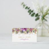 Bloemenglitter sprankelende Amethist Visitekaartje (Staand voorkant)