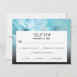 *~* Bloemenglossers Blauwe Paarse Waterverf Bruilo RSVP Kaartje