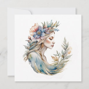 Bloemengodin Ostara Lente-equinox Sabbat Feestdagenkaart