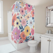 Bloemengordijn voor douche douchegordijn (In situ)