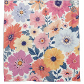 Bloemengordijn voor douche douchegordijn (Voorkant)