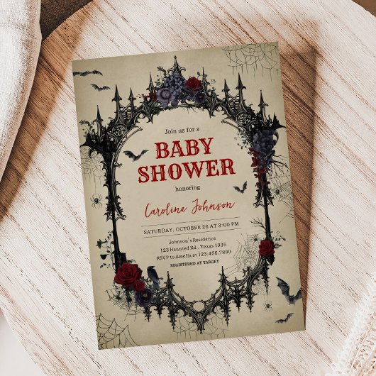 bloemengotisch Baby shower Kaart