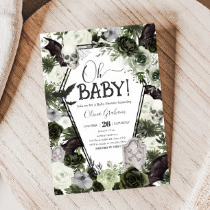 bloemengotisch Baby shower Kaart