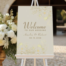  Bloemengoud Bruiloft Welkom Poster