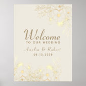 Bloemengoud Bruiloft Welkom Poster (Voorkant)